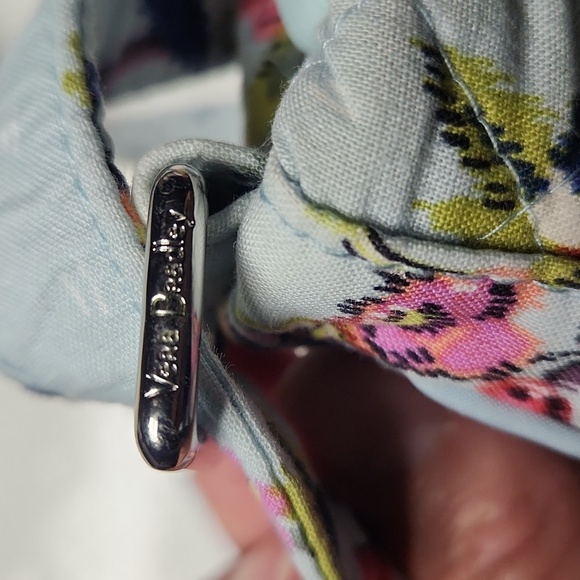 Vera Bradley Blue Floral Water Bouquet Crossbody Purse approx 11x11 - Picture 5 of 15